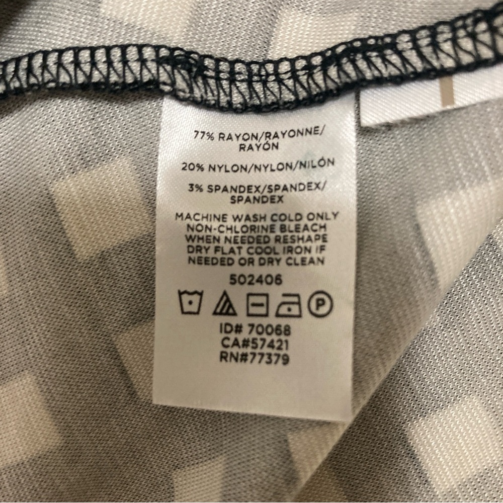Ann Taylor Polka Square Plaid True Wrap Stretch Dress 10 Black/White Short Sleev - Picture 9 of 16